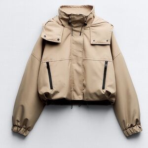 Zara crop hooded jacket